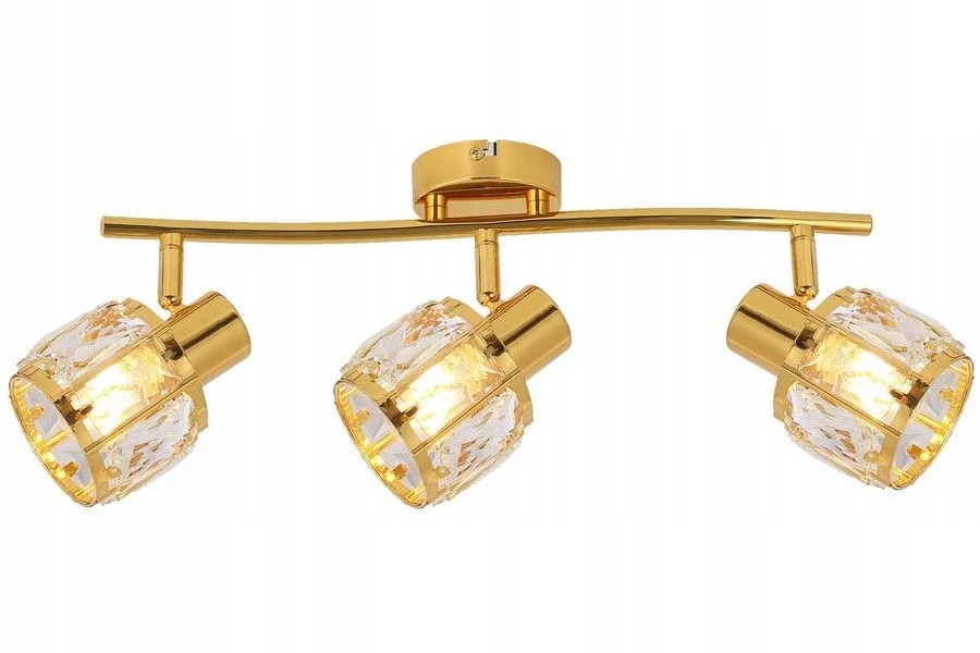 Stropní svítidlo zlaté trojité křišťálové glamour stínidla 3 body Reality