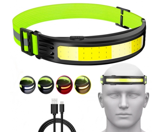 CZOŁOWA LAMPA LED CZOŁÓWKA LATARKA USB C CZUJNIK RUCHU AKUMULATOR MOCNA PRO