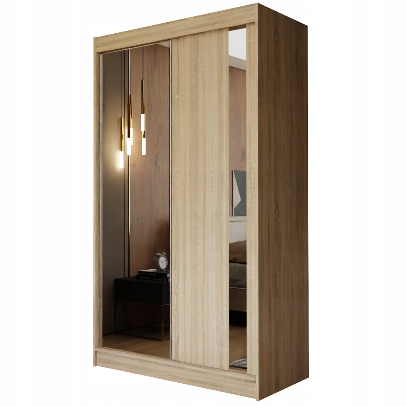 Skříň 120 cm se zrcadlem Skříň Dvoudveřová Dub