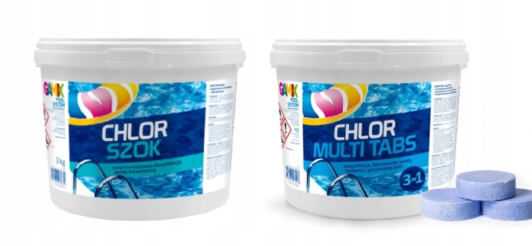 Tabletki Chlor Multi 3KG Chlor Szok 3 Kg Zestaw Chemia Basenowa 2x3KG