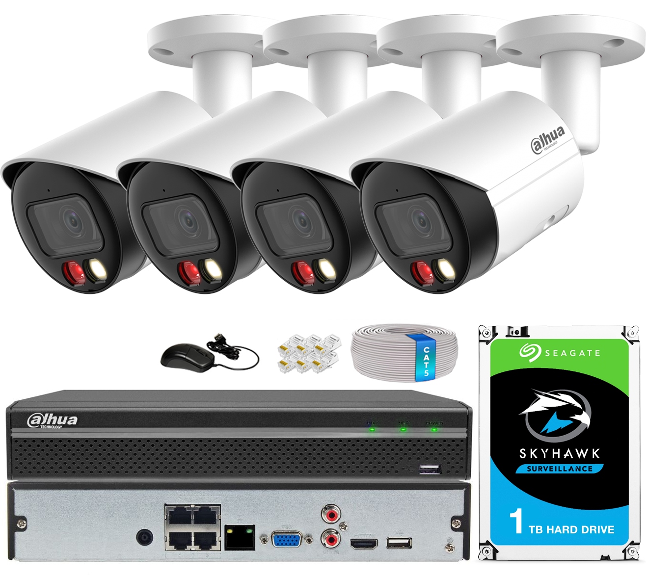 Sada na monitorovanie Dahua 4MPx 4x Kamera IPC-HFW2449S-S-IL Wizsense Komplet