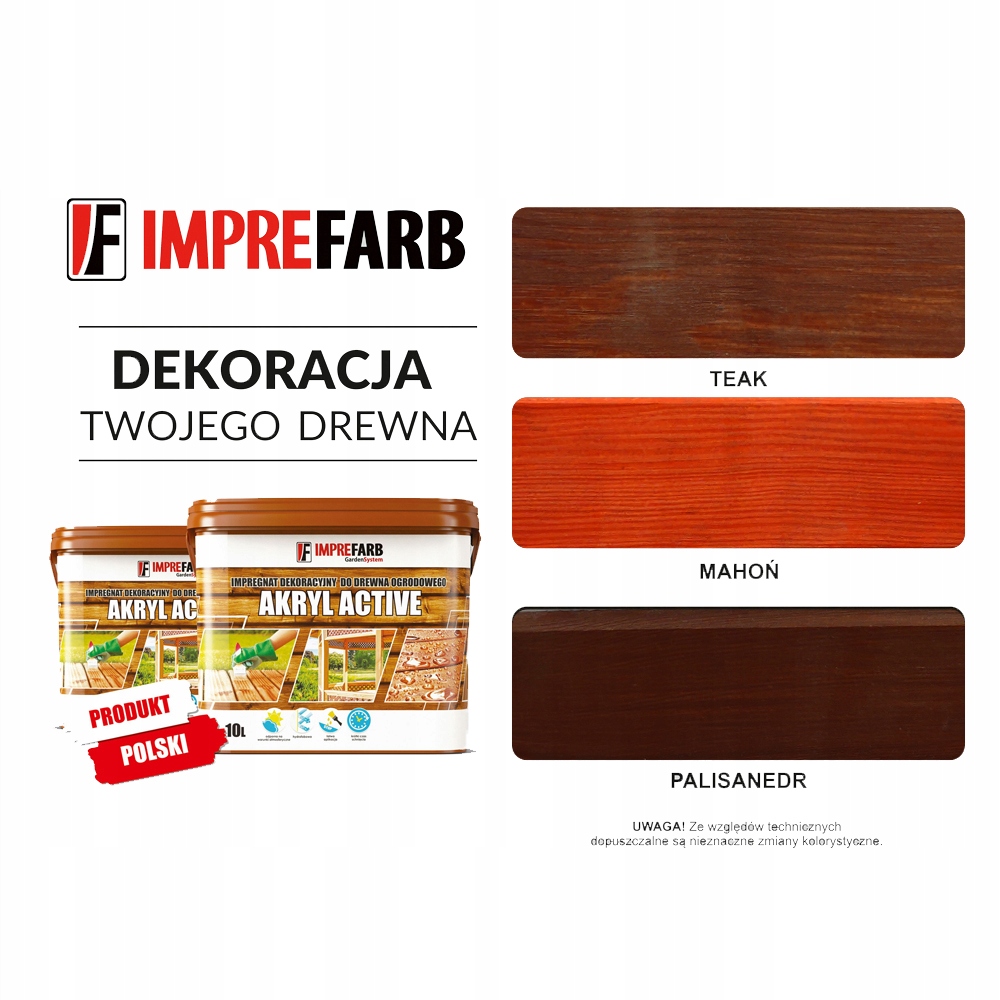IMPREGNAT DO DREWNA Akryl Active Imprefarb 5L TEAK Pojemność 5 l