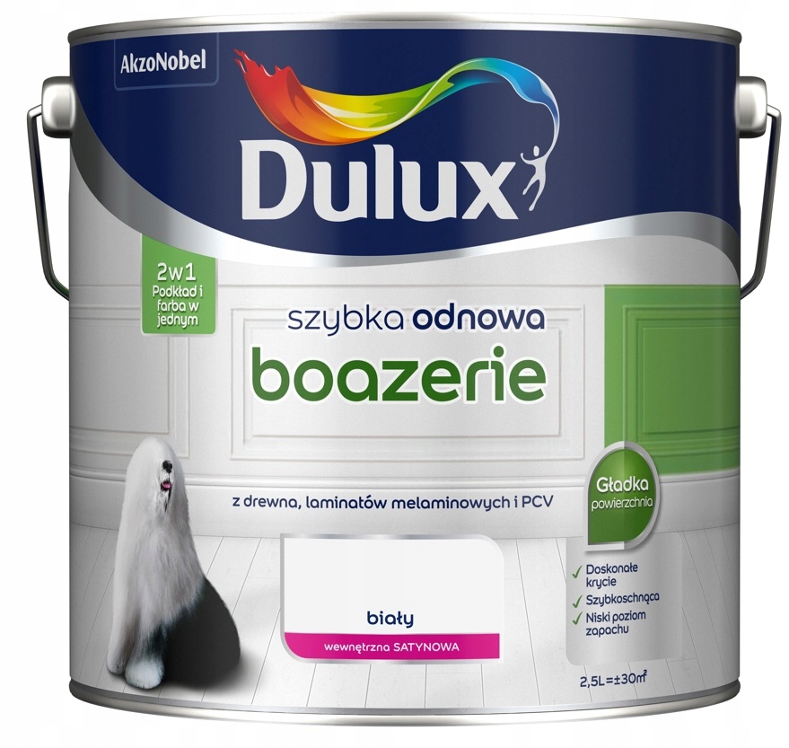 

Dulux Szybka Odnowa boazerie, biała, 2.5l