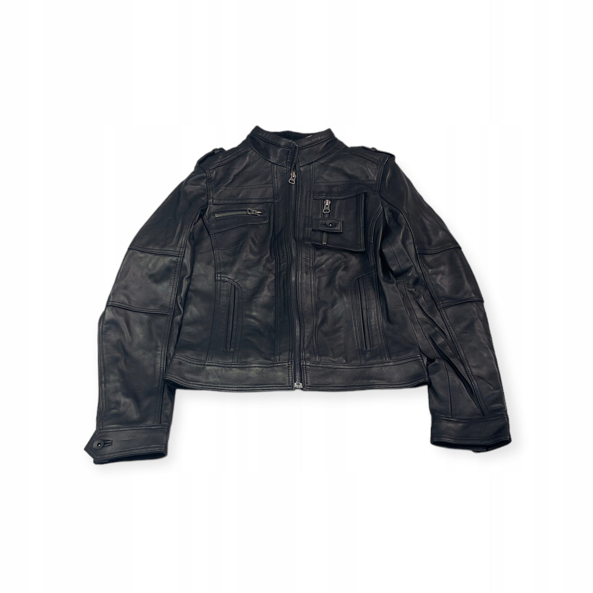 Dámská černá kožená bunda Real Leather Xs