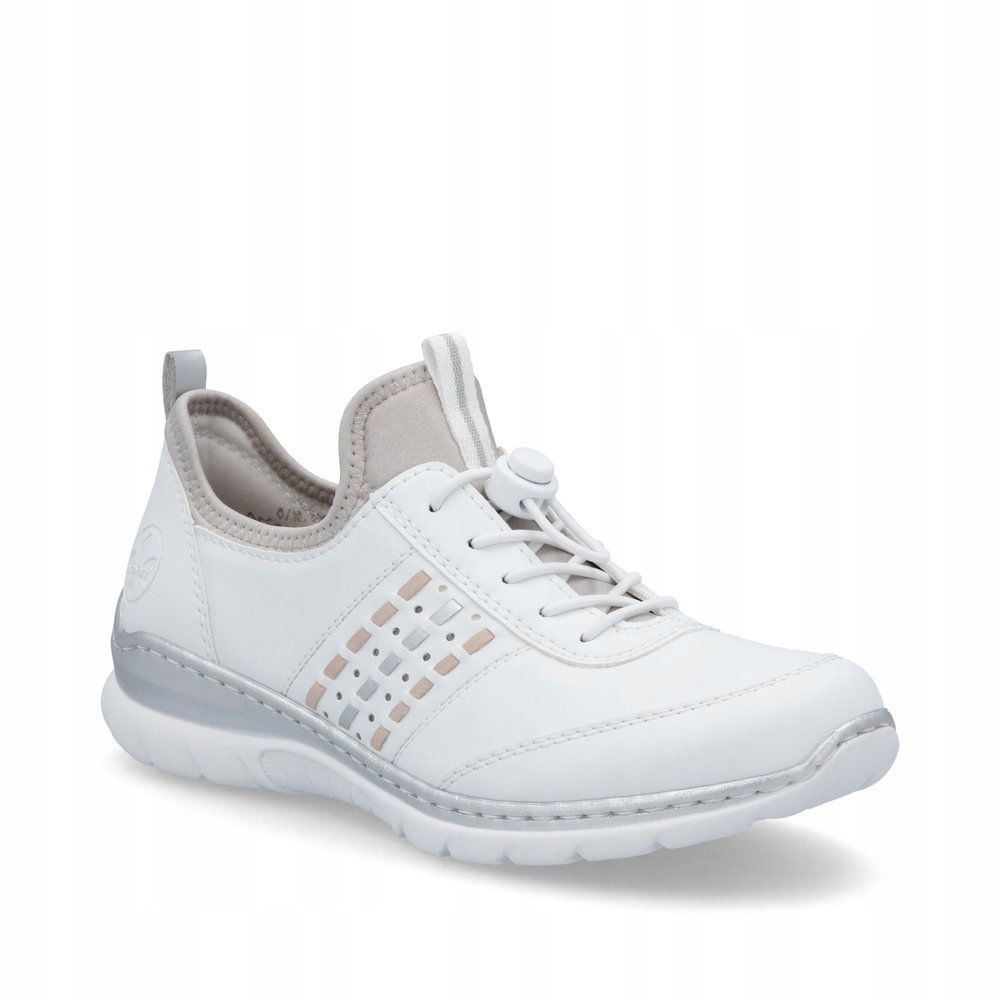 Rieker półbuty damskie sportowe Białe wsuwane sneakersy L3259-80