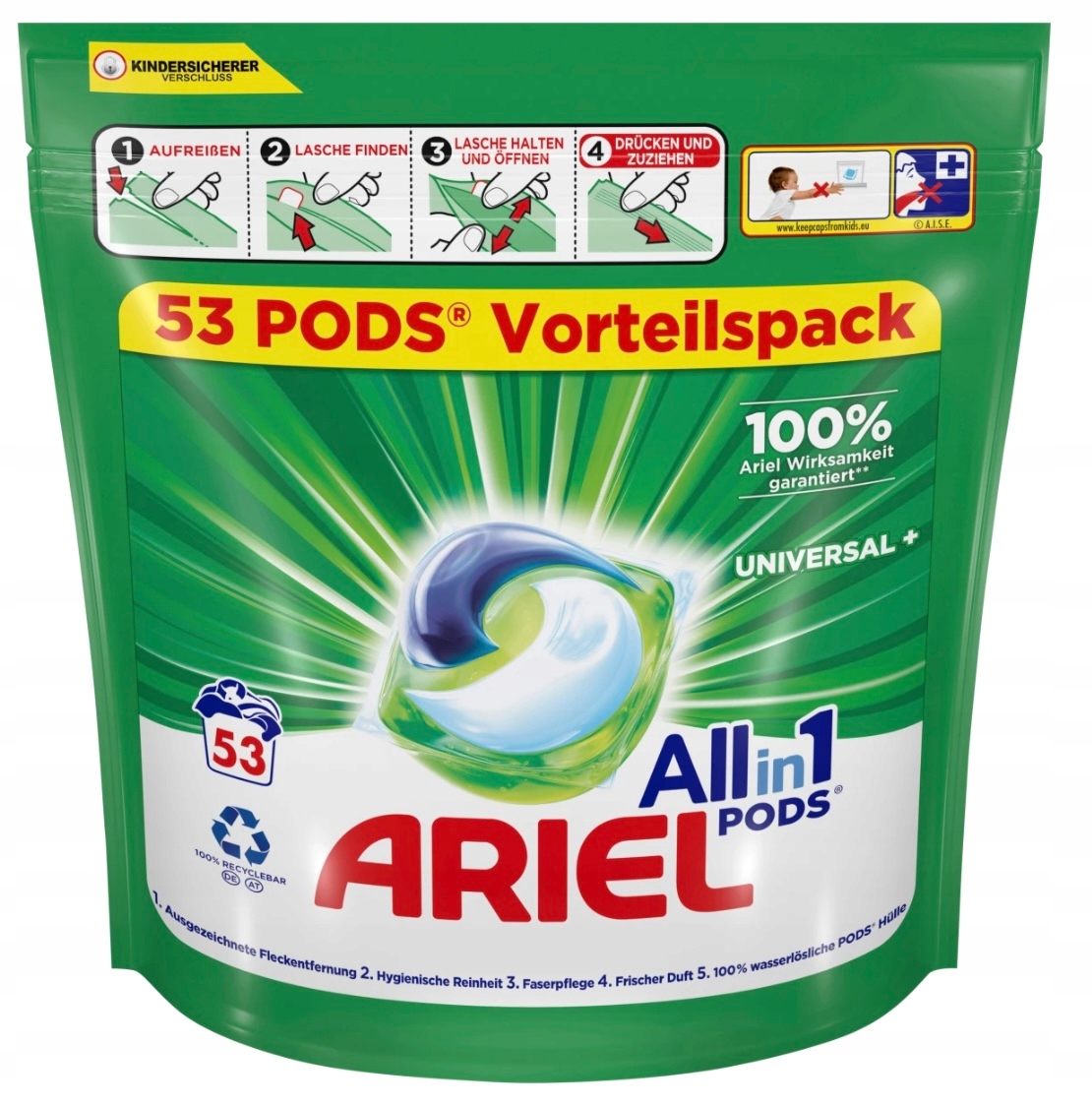 Ariel Kapsle na praní All in1 Univerzální 53ks