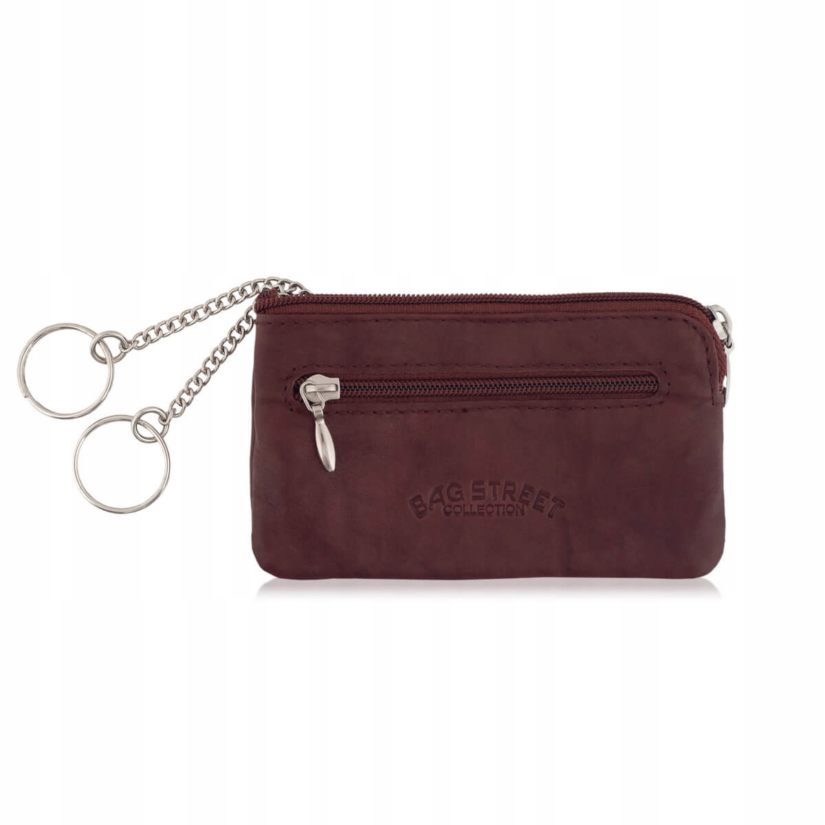 

Bordowe Etui na Klucze Skórzane Bag Street S591
