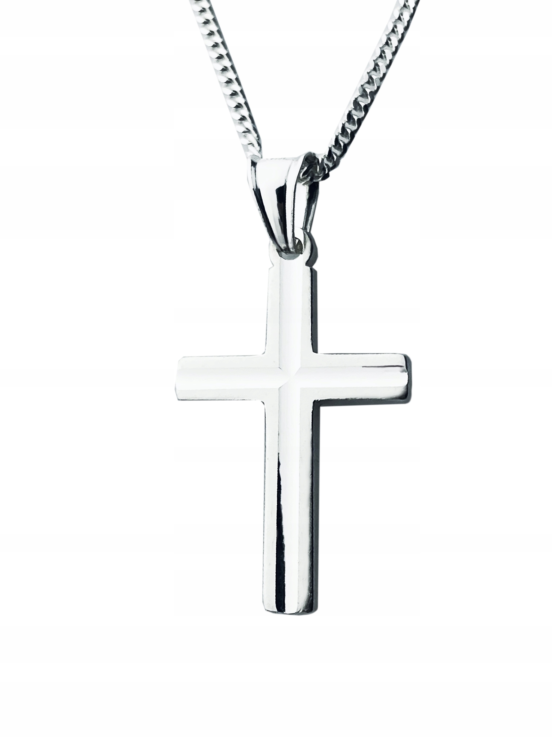 Stříbrný komplet náhrdelník řetízek pancíř přívěsek křížek frézovaný