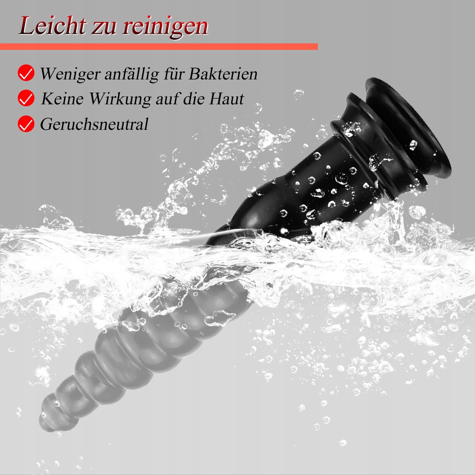 BDSMLOVE Analdildo XXL 32 CM Duży Korek Analny Dla Dorosłych Czarny — miniatura 8