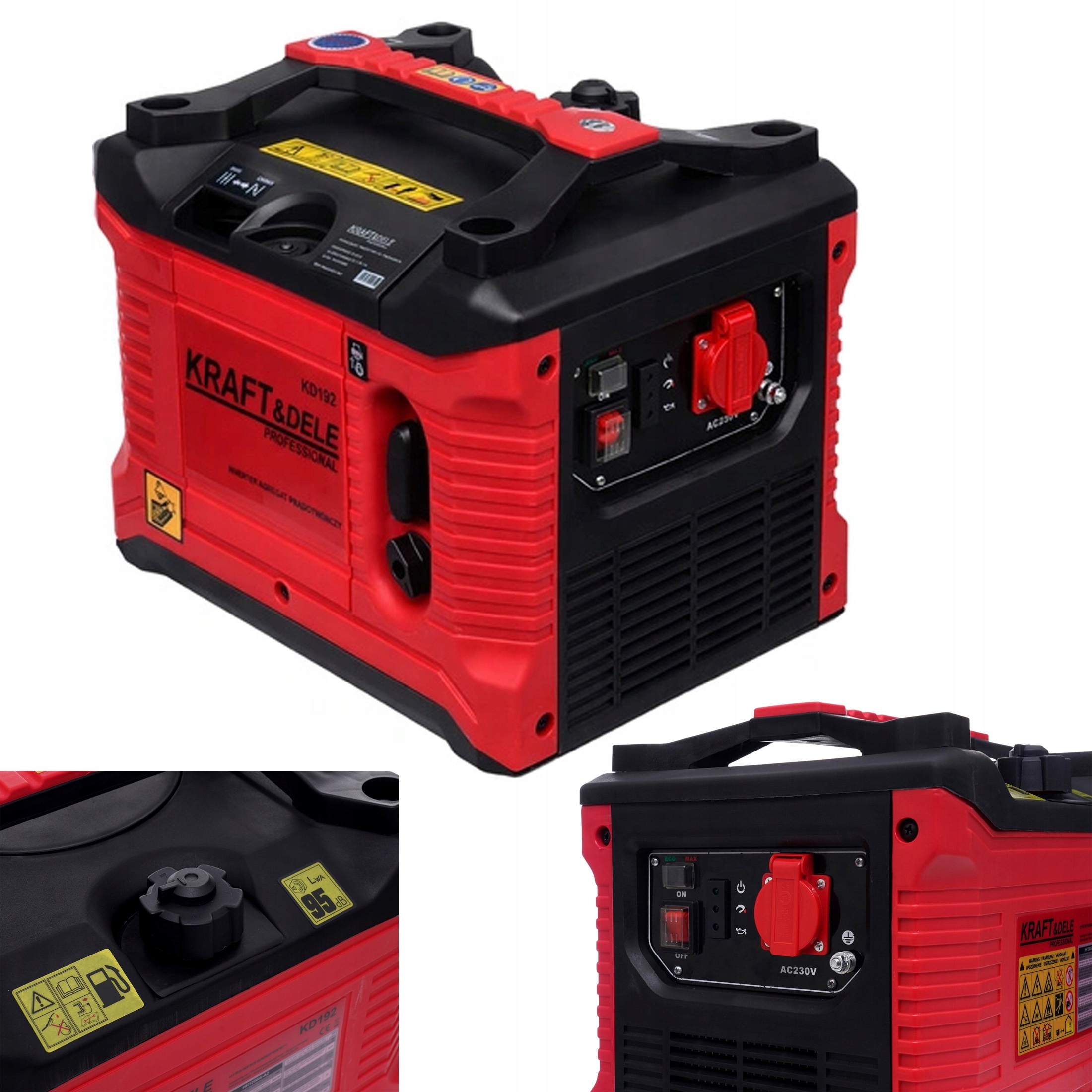 Generátorový Generátor Jednofázový Benzín 1500W 230V Přenosný