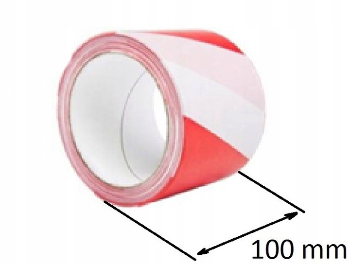 

Taśma Ostrzegawcza Biało Czerwona 100mm x 100 m.b.