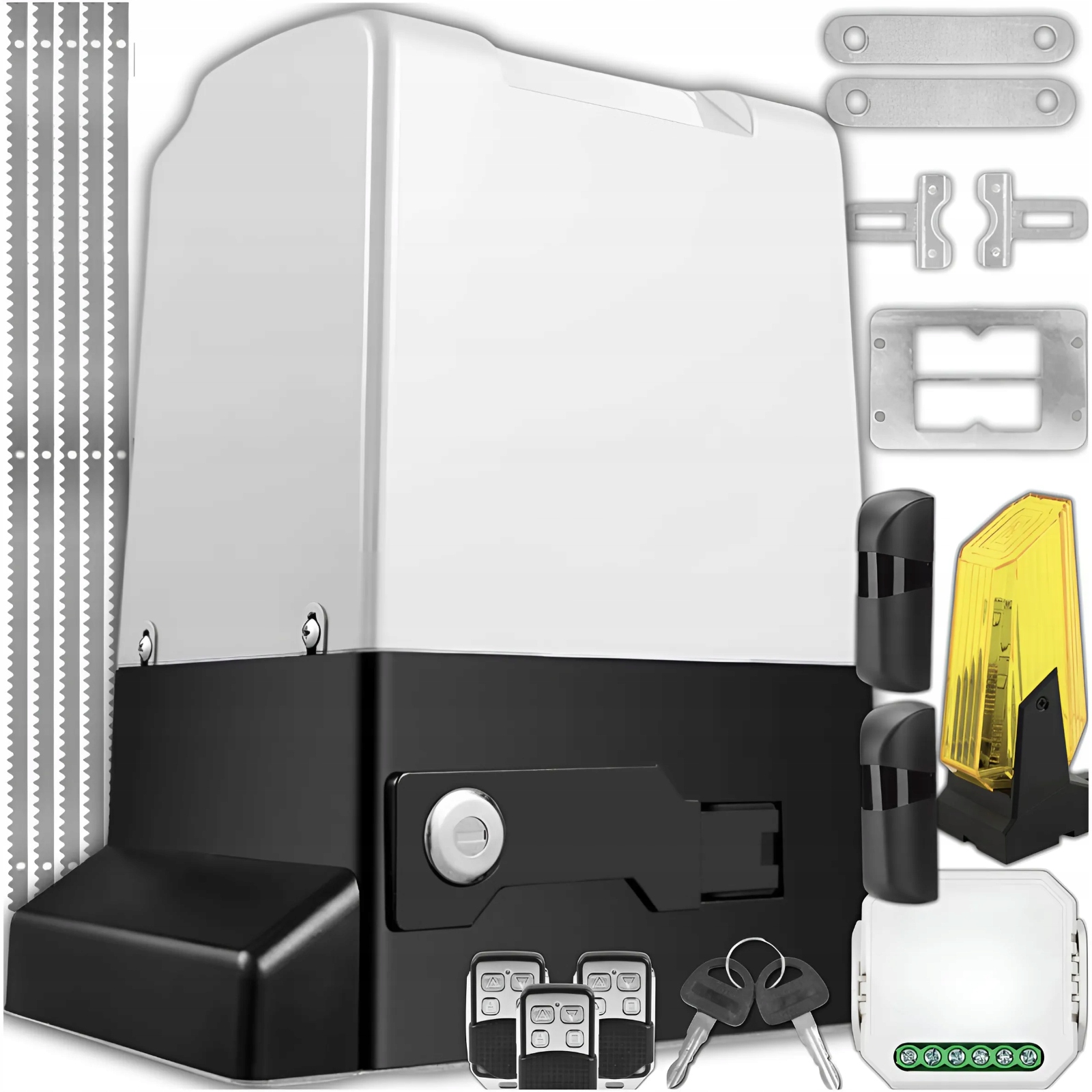 ZESTAW AUTOMAT DO BRAMY NAPĘD 600kg NA PILOTA 5x LISTWA 5 metrów LAMPA