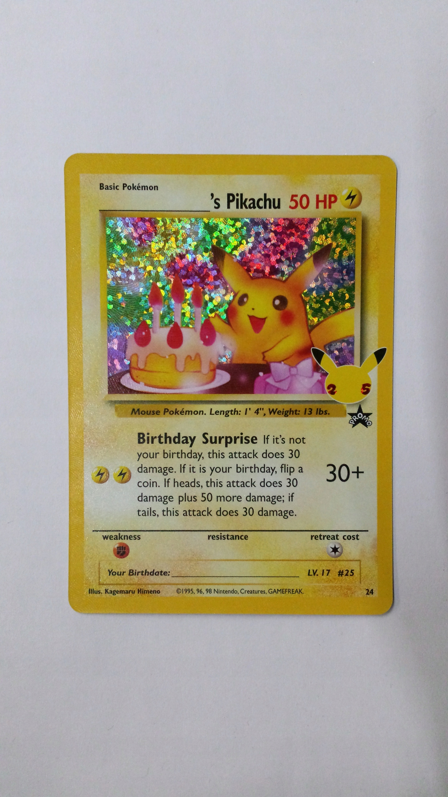 _____'s Pikachu (CEL WP 24) - Promo 24 - Classic Collection - Celebrations