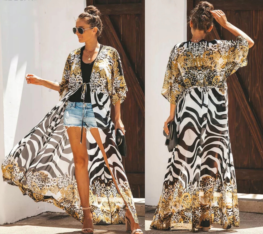 LETNIA SUKIENKA NARZUTKA BOHO TUNIKA PLAŻOWA PAREO Płeć kobieta