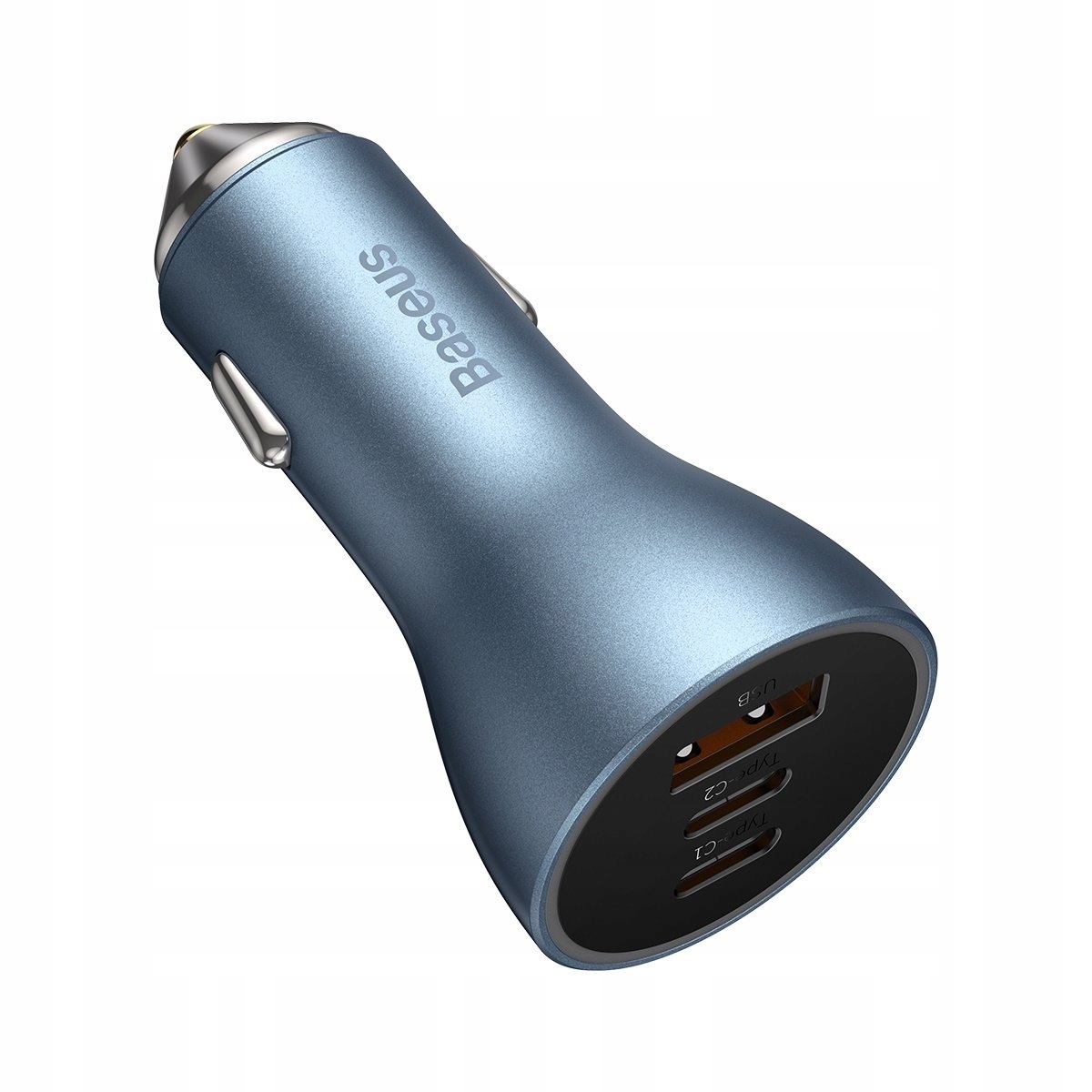 BASEUS SZYBKA ŁADOWARKA SAMOCHODOWA USB 2x USB-C QC MOCNY ZASILACZ 65W Kolor niebieski