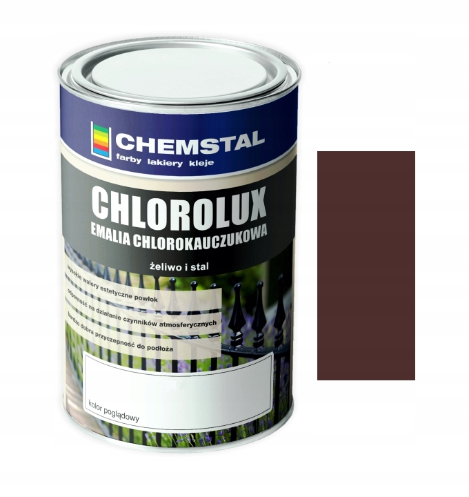 Chemstal Emalia chlorokauczuk Chlorolux 5L Brązowa 8017