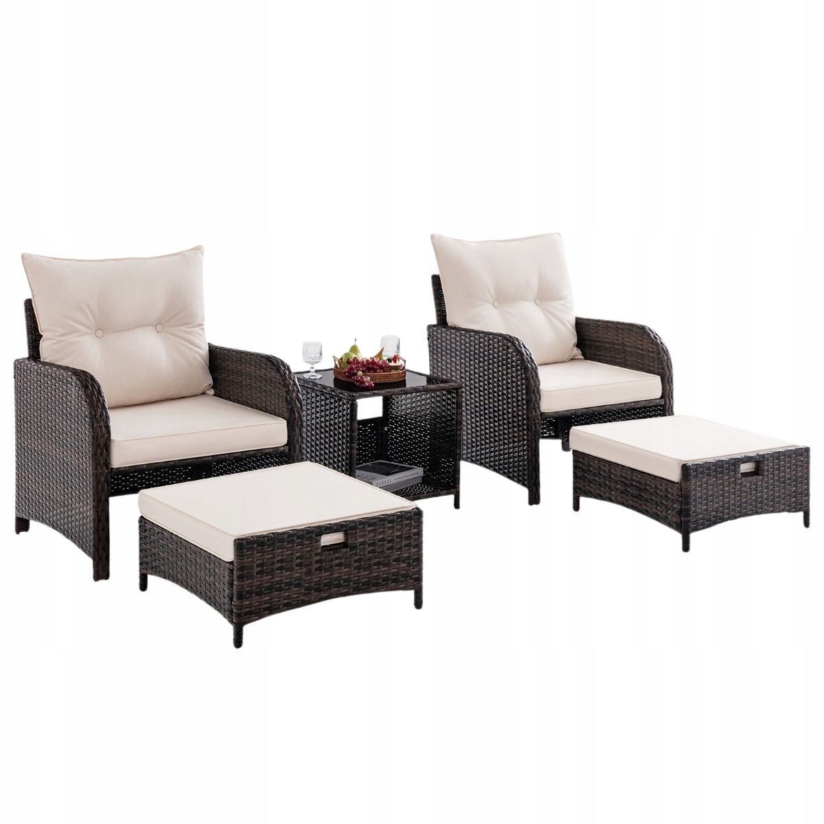 Набір вуличних меблів з ротанга з 5 предметів