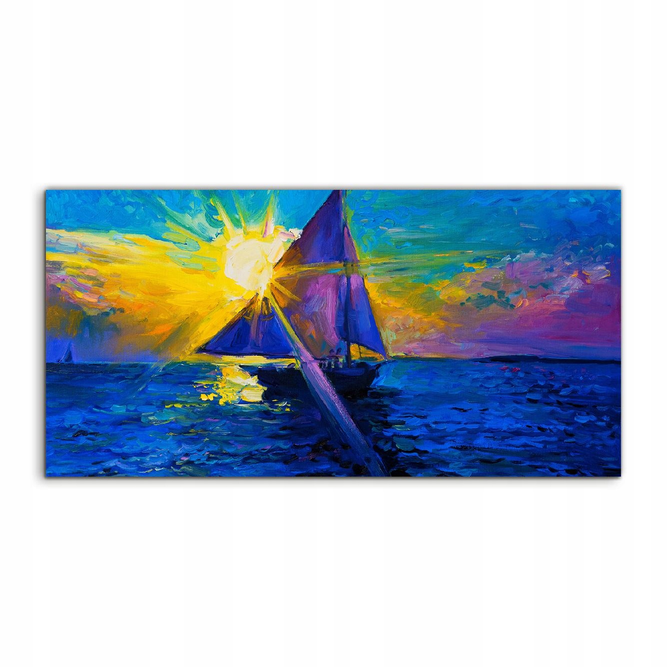 

Obraz akryl 120x60 na ścianę Łódka Wschód Słońca