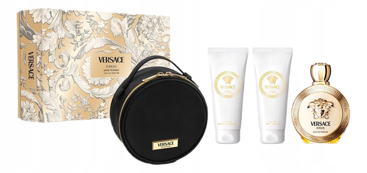 Versace Eros Pour Femme sada parfémovaná voda balzám gel kosmetická taštička