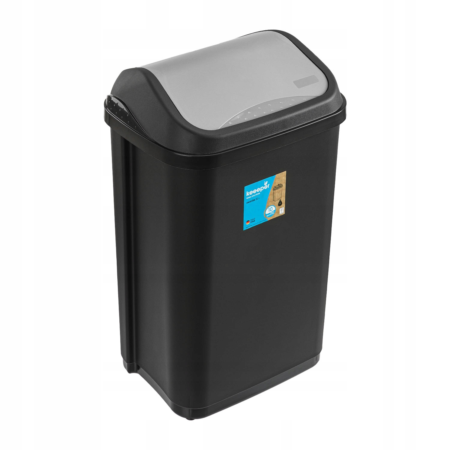 Levně Odpadkový koš s otočným víkem Grafit 50L