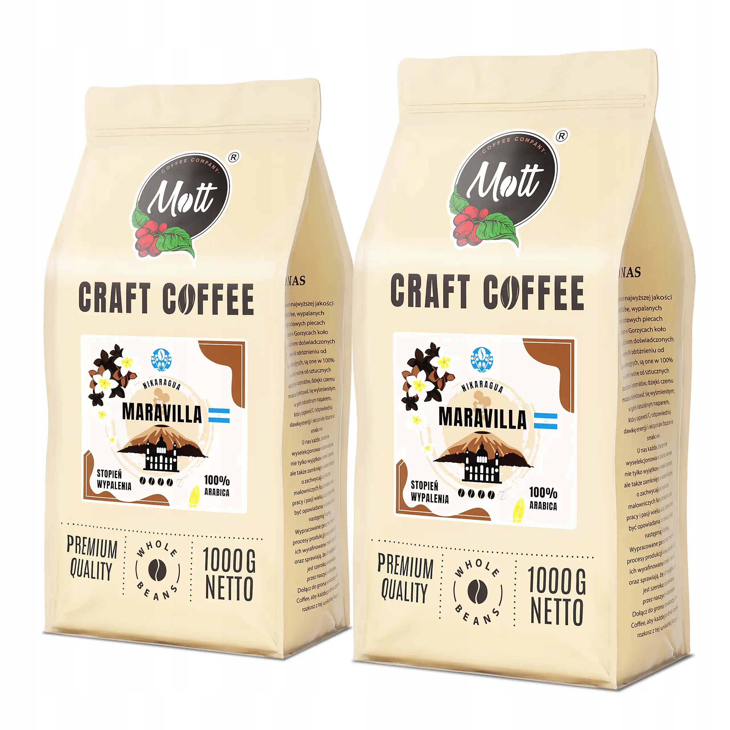 Kávová sada Čerstvě pražená 100% Arabica Nikaragua Dvoubalení Maravilla 2kg