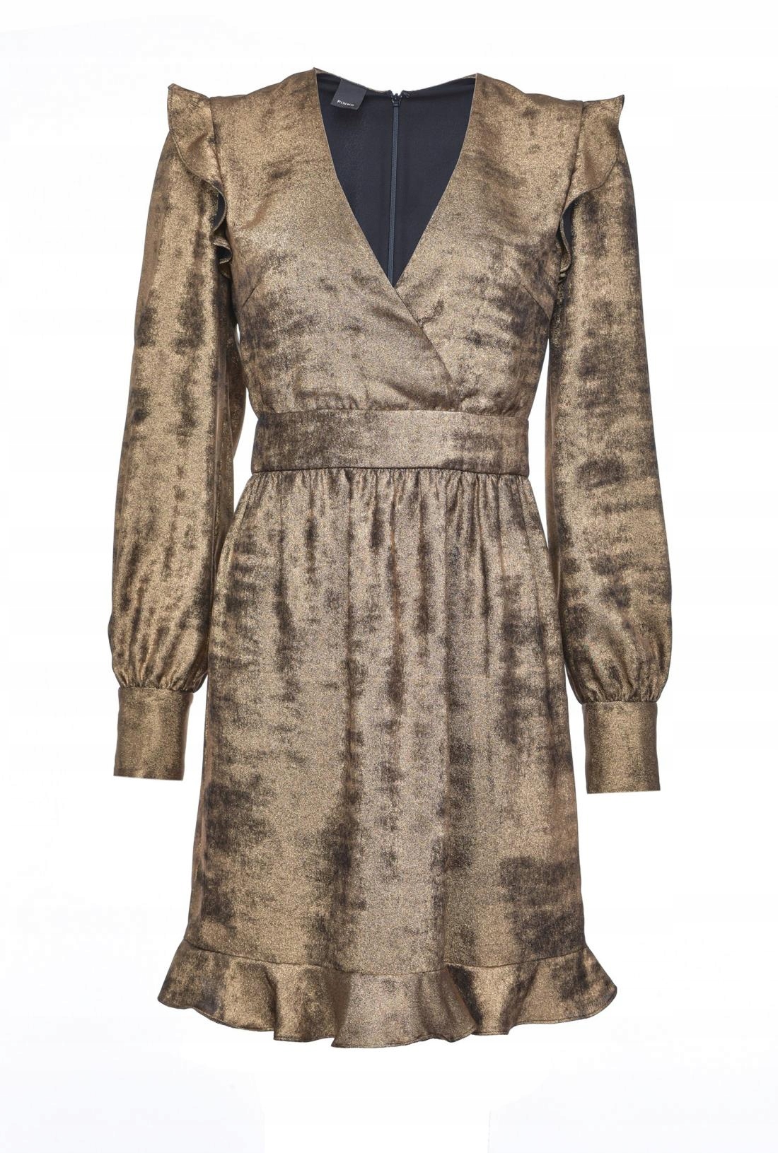 Pinko Šaty se zlatými volánky Fernando XL 42