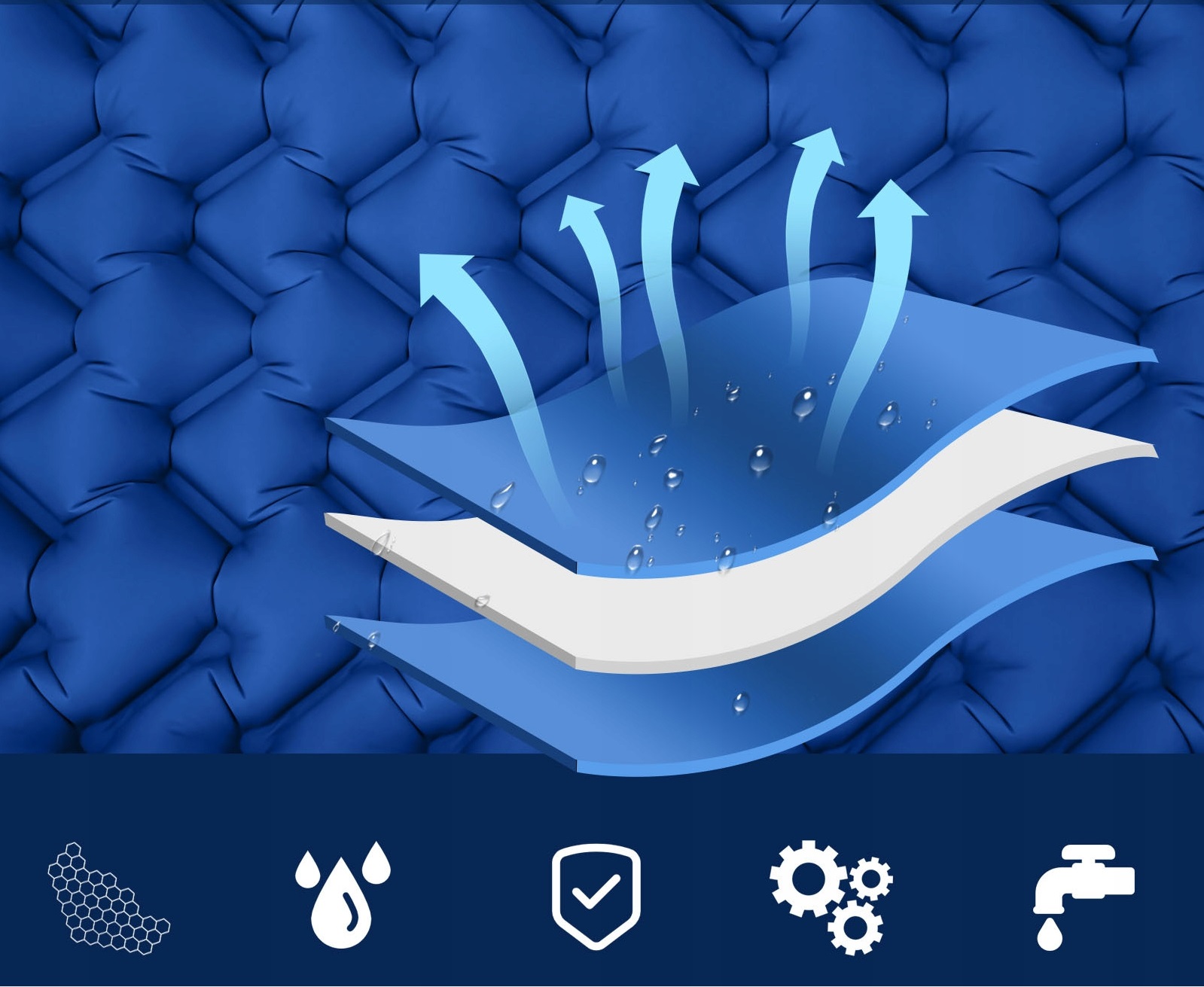 Materac turystyczny dmuchany trekkingowy z pompką Model MAT2-TR