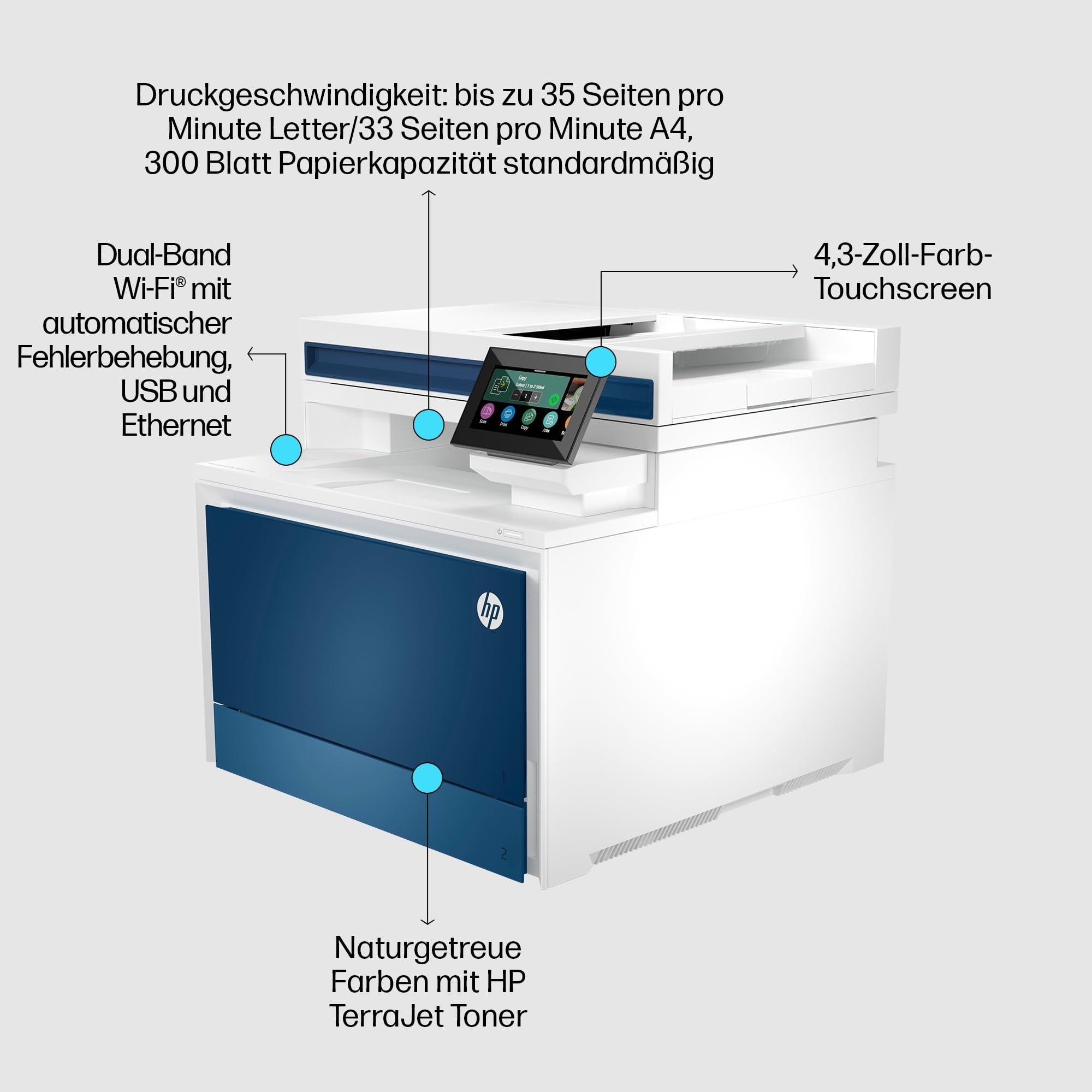 HP Kolorowa Drukarka Laserowa MFP 4302dw Szybki Druk Wi-Fi Bezpieczeństwo — miniatura 6
