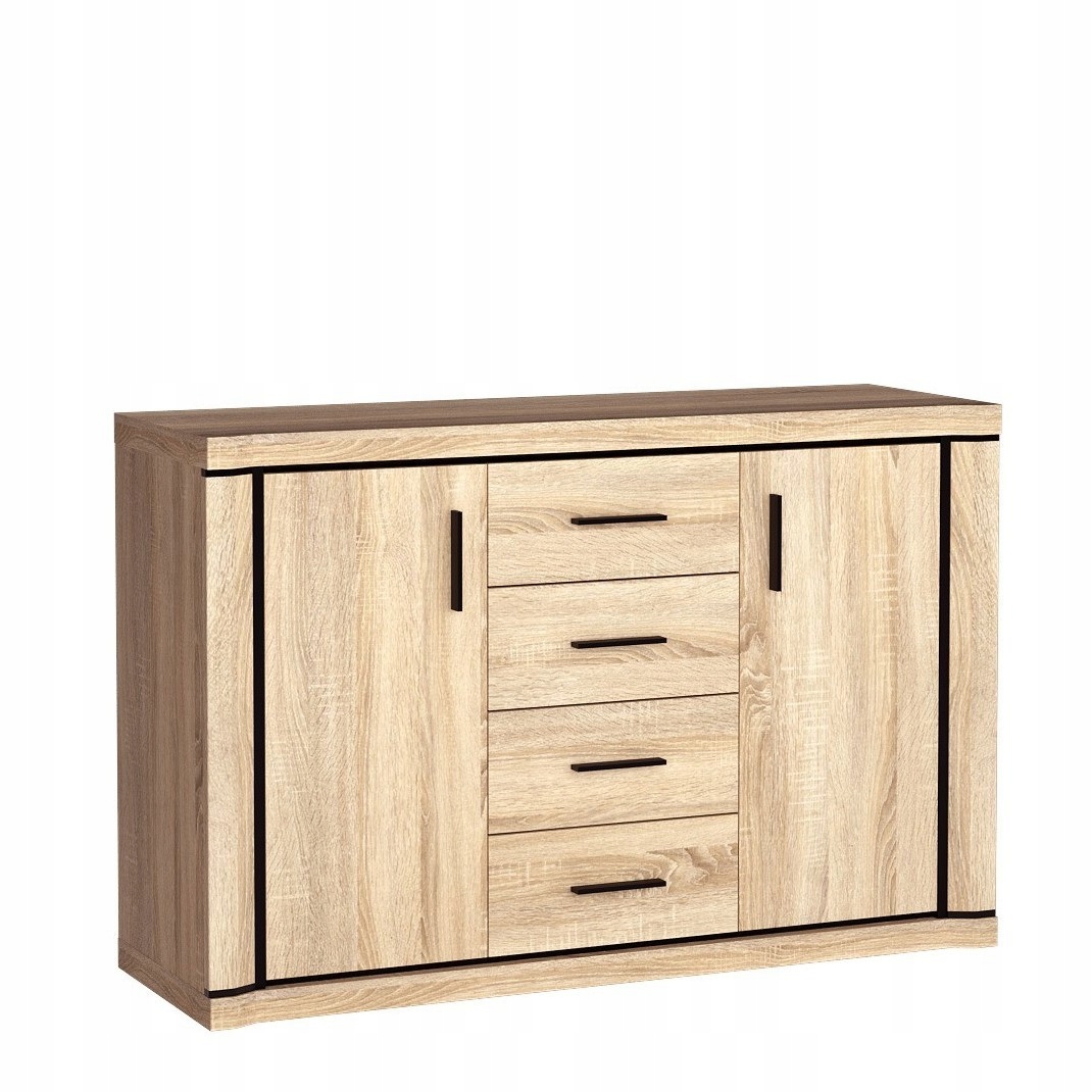 Komoda Malaga 137 cm do obývacího pokoje Ložnice Dub sonoma