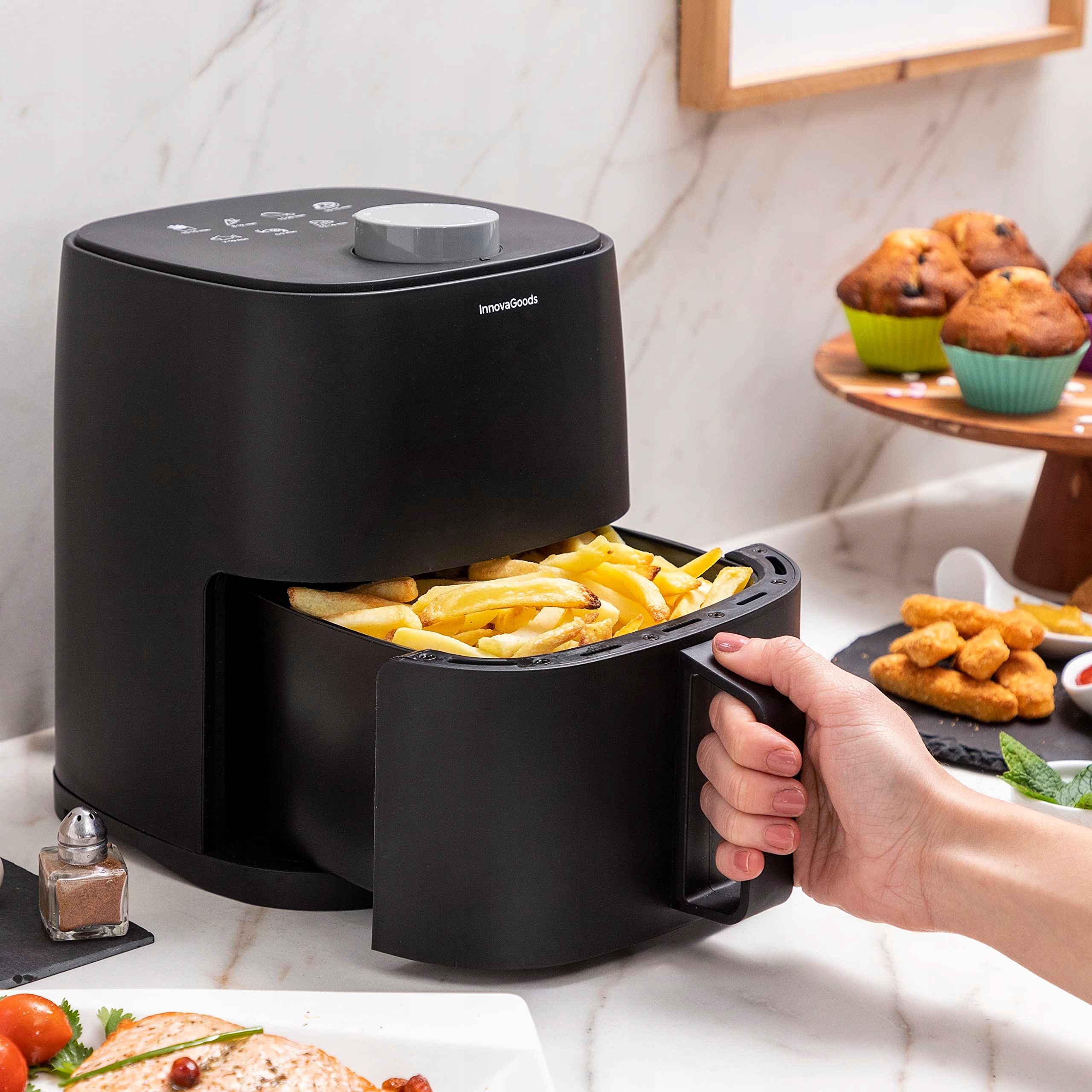 INNOVAGOODS Frytownica Beztłuszczowa 1200W 2L Czarne Tworzywo Sztuczne — miniatura 6