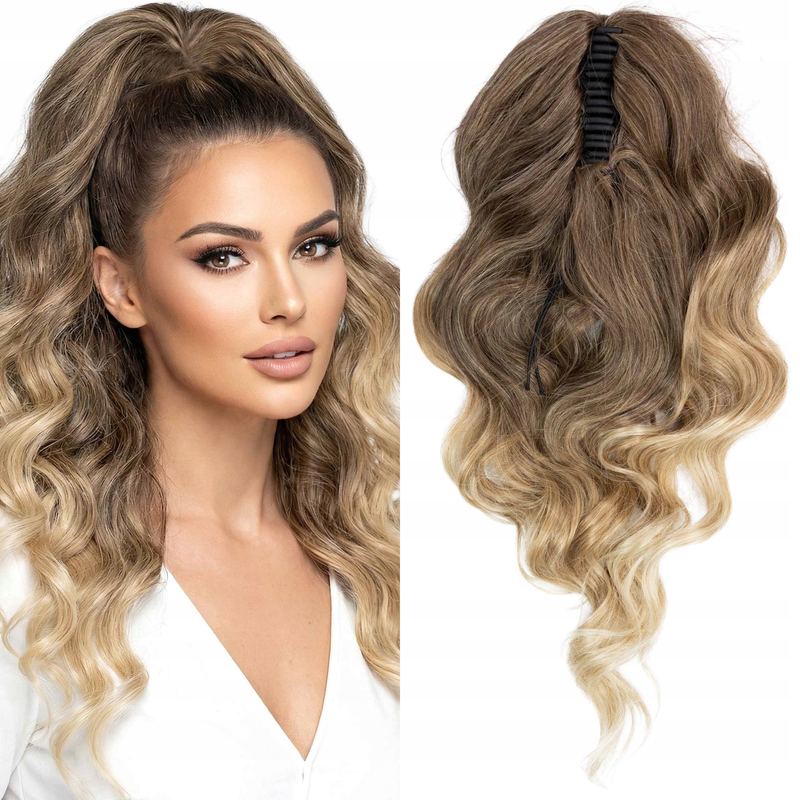 Afrokrab kucyk na klamrze włosy syntetyczne sztuczne Anita 60cm ombre fale