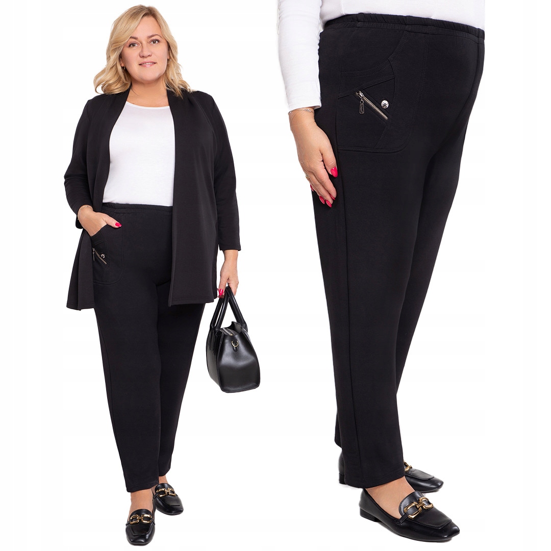 Černé měkké kalhoty 50