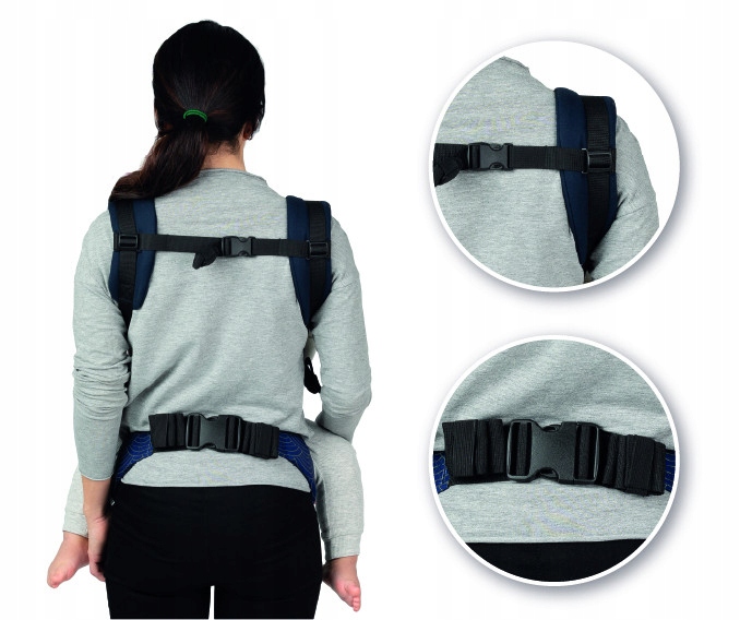 MOMI COLLET NOSÍTKO TMAVĚ MODRÉ ERGONOMICKÉ S KAPUCÍ Věk 3 měs.
