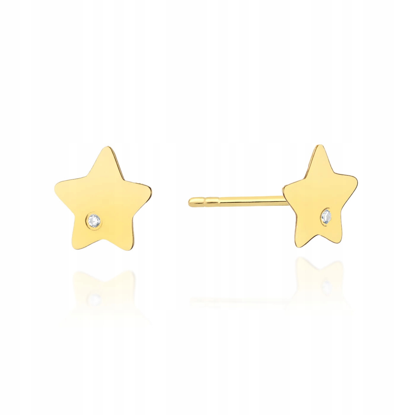 

Złote Kolczyki Z Brylantem Gwiazdki Sztyft Grawer