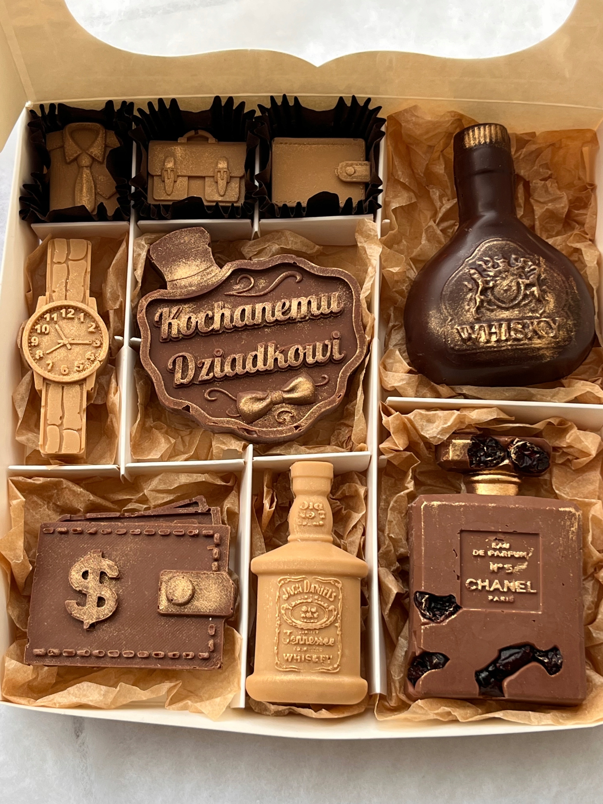 Levně Čokoládová sada Den dědečka Dárek z belgické čokolády