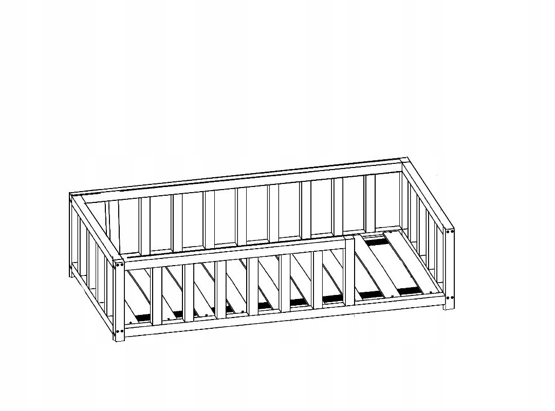 Łóżko dziecięce tipi 90x180 JAŚ biało bezbarwne Marka Stolarstwo Adam Pęczek