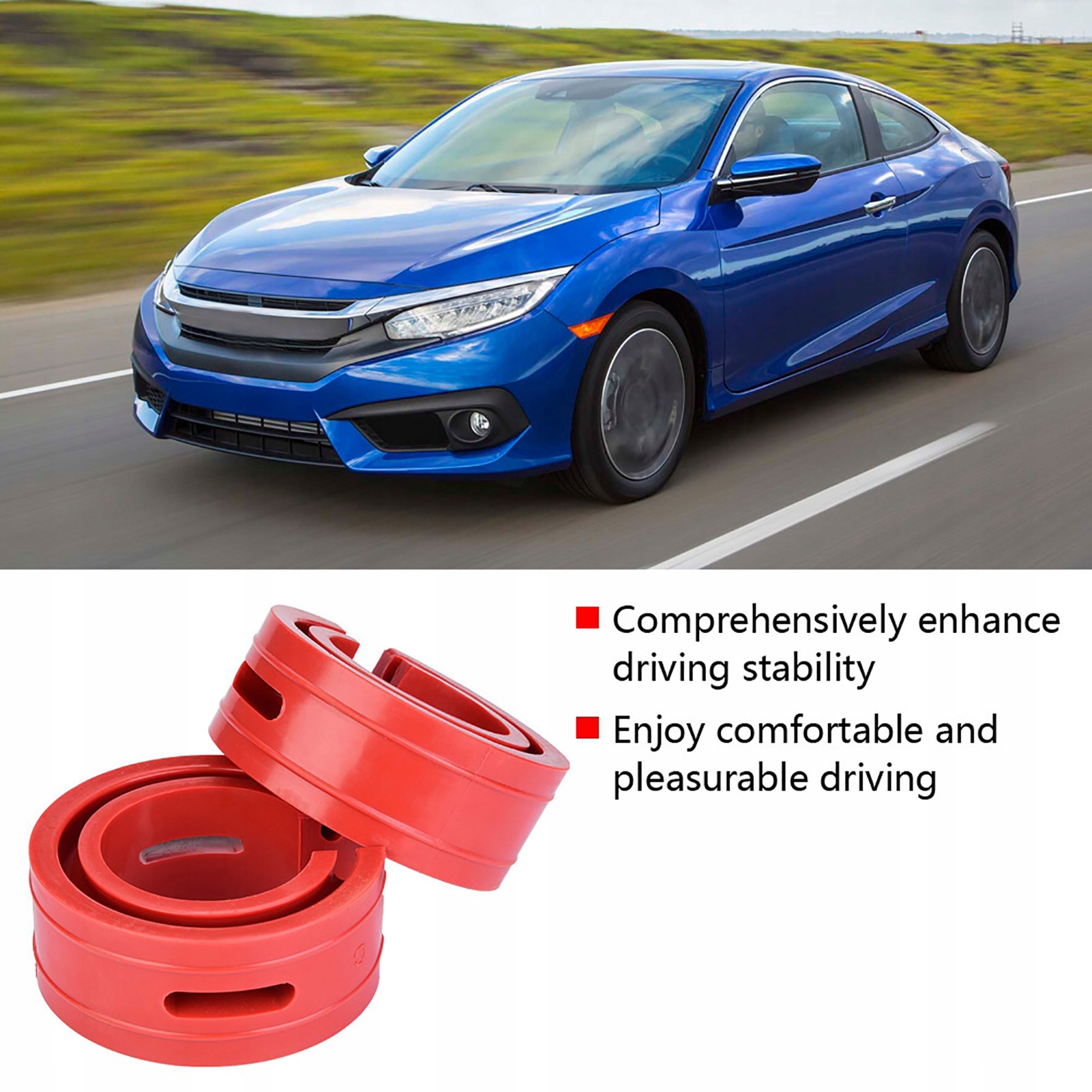 2 szt. Red Car Shock Absorber Buffer Spring Waga produktu z opakowaniem jednostkowym 0.1 kg