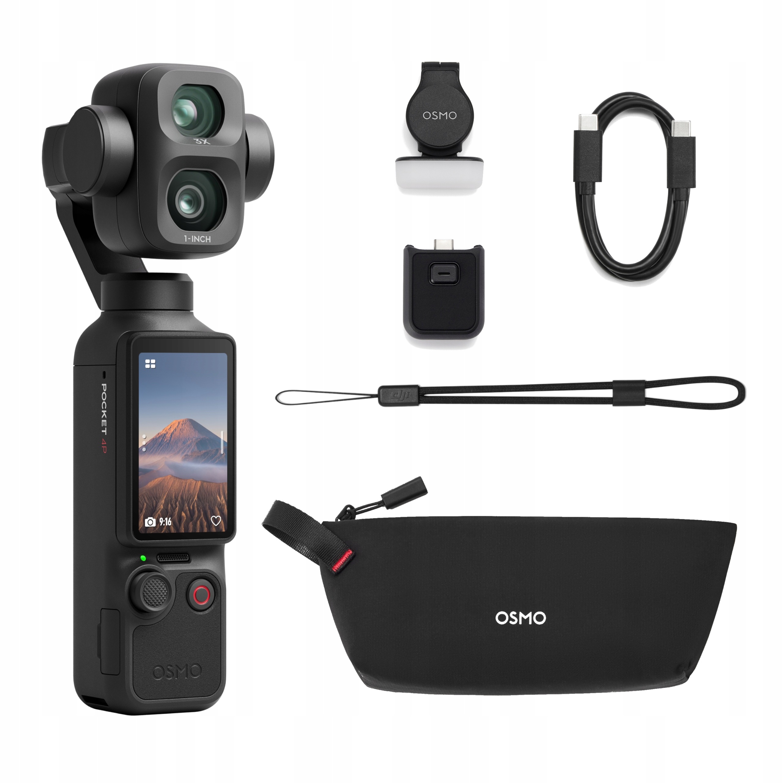 Nowa Kamera Dji Osmo Pocket 4P Standard Combo Do Vlogów Z Gimbalem 4K 103GB