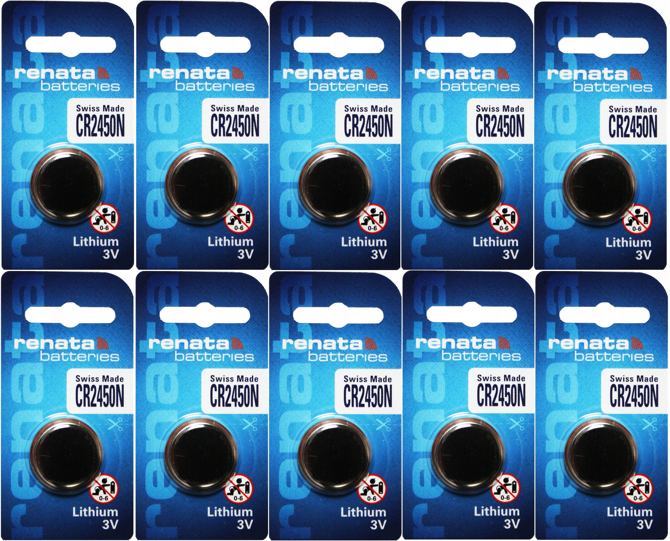 10x BATERIA LITOWA BATERIE 3V RENATA CR 2450 N CR2459N