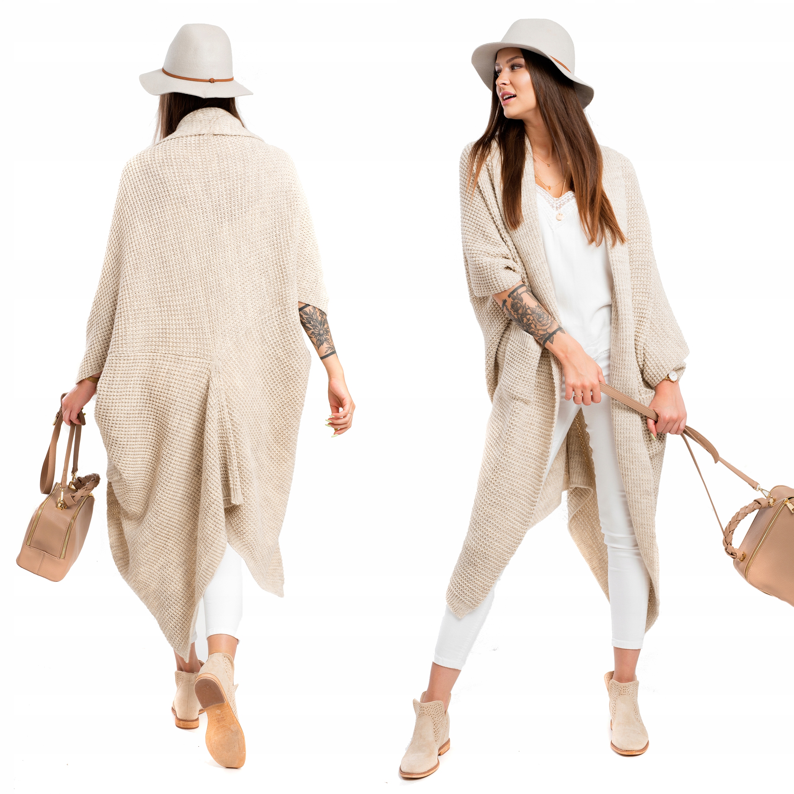 

Vanity Kardigan Sweter Płaszcz Long Asymetryczny