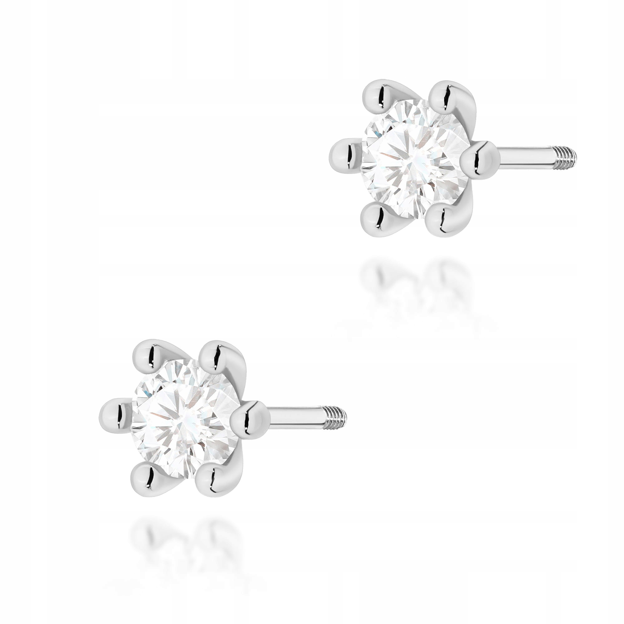 Náušnice z bílého zlata ryzosti 585 s kulatými diamanty 0,30 ct Valentýn