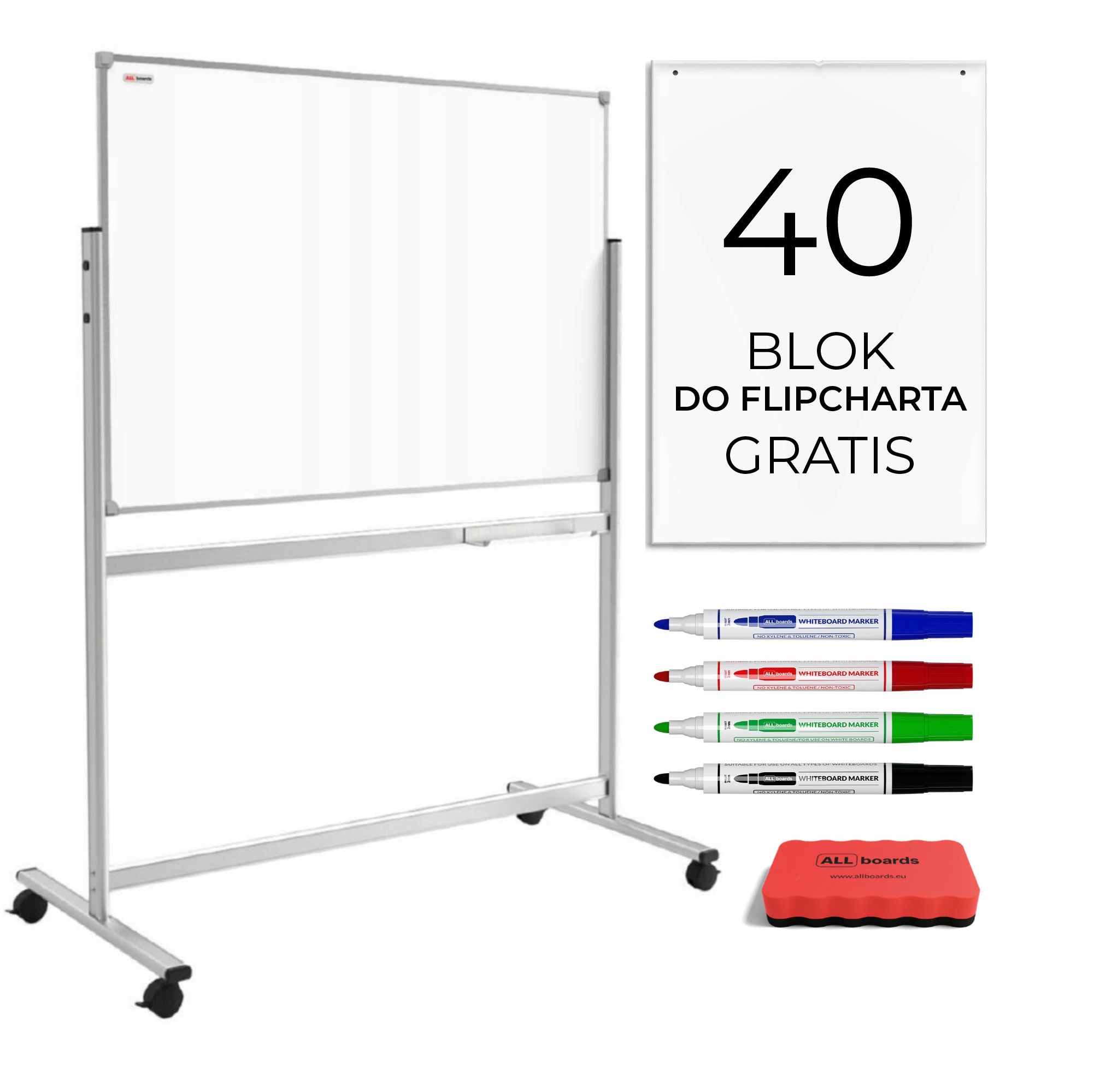 FLIPCHART Tablica magnetyczna dwustronna 120x120
