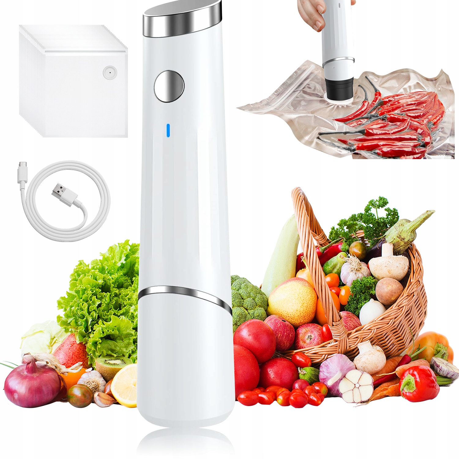 Svařovací Stroj Pro Vakuové Balení S 20 Sáčky Pro Kuchyň Při Cestování Do Kempu