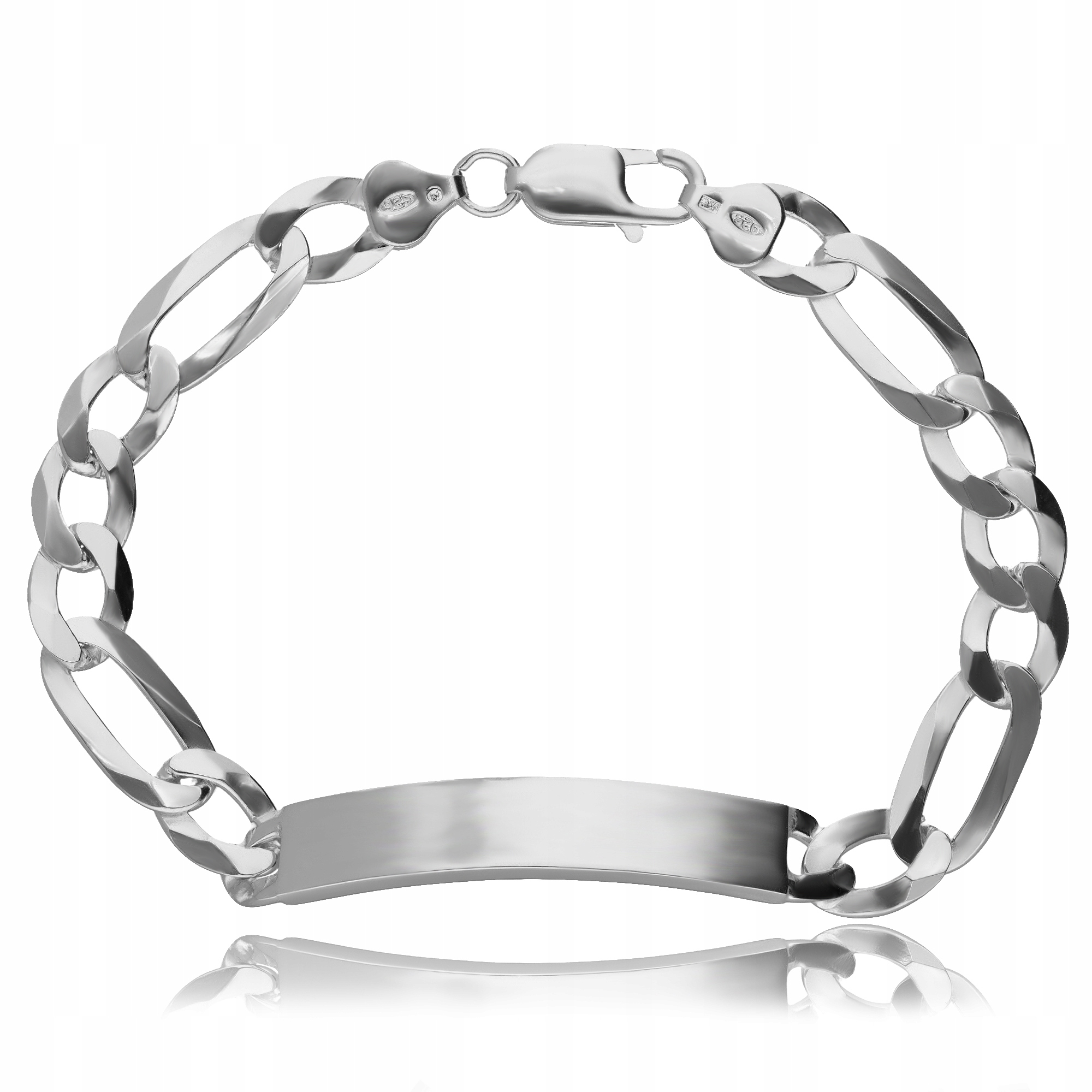 Stříbrný Pánský Náramek Figaro S Plechem 22 cm