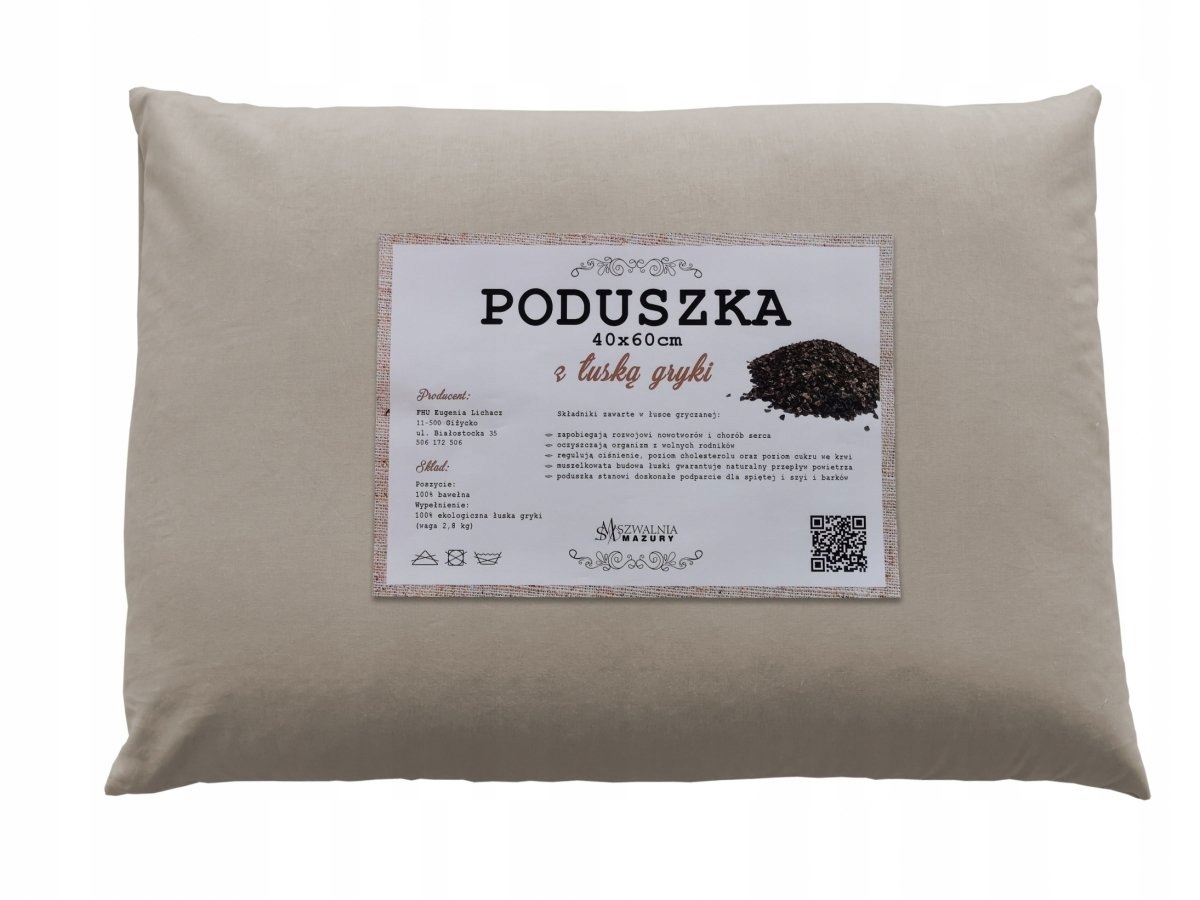 

Poduszka zdrowotna z łuską gryki 40x60 2,8 kg