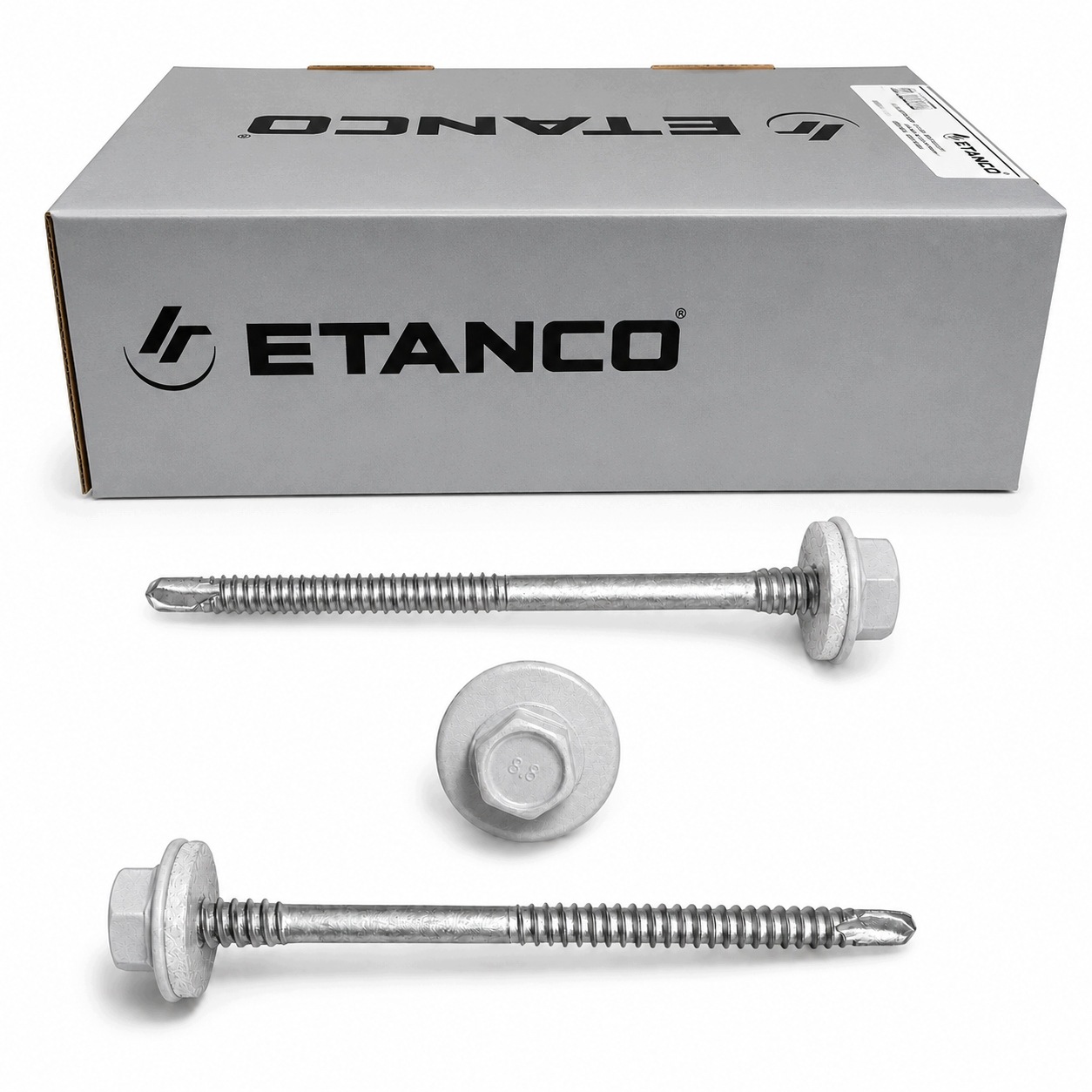 Wkręty Etanco do płyty warstwowej 250mm do stali do 6mm Ral 9006 100szt