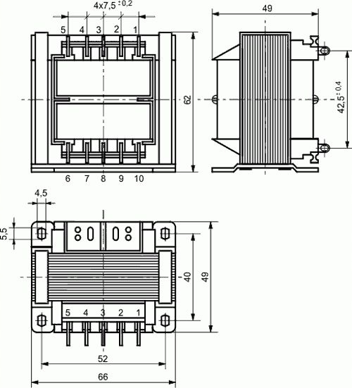 Transformator 25VA, 230Vac (12V) 2A, Indel