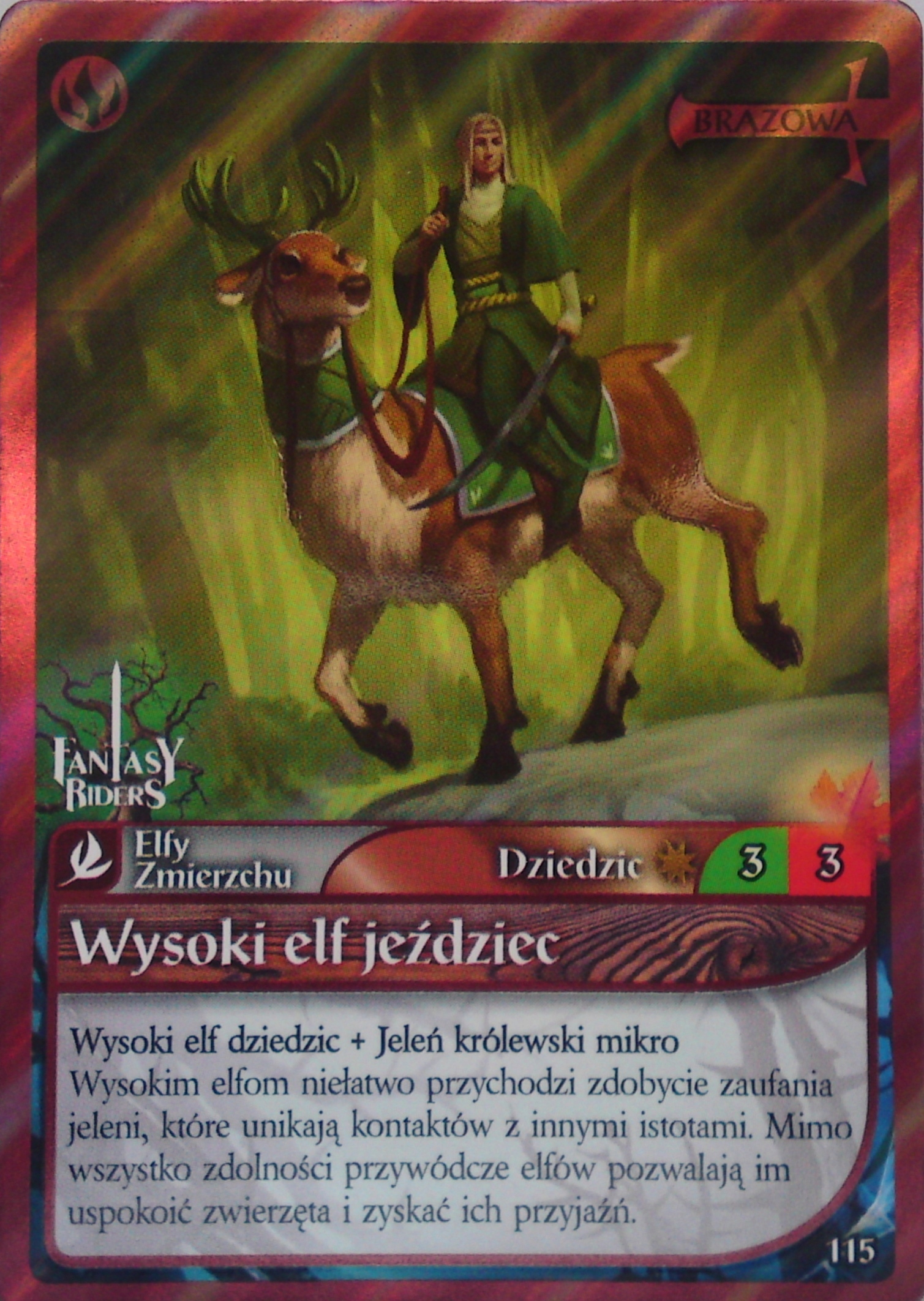 Panini Fantasy Riders Elfy Zmierzchu Wysoki elf jeździec Dziedzic 115