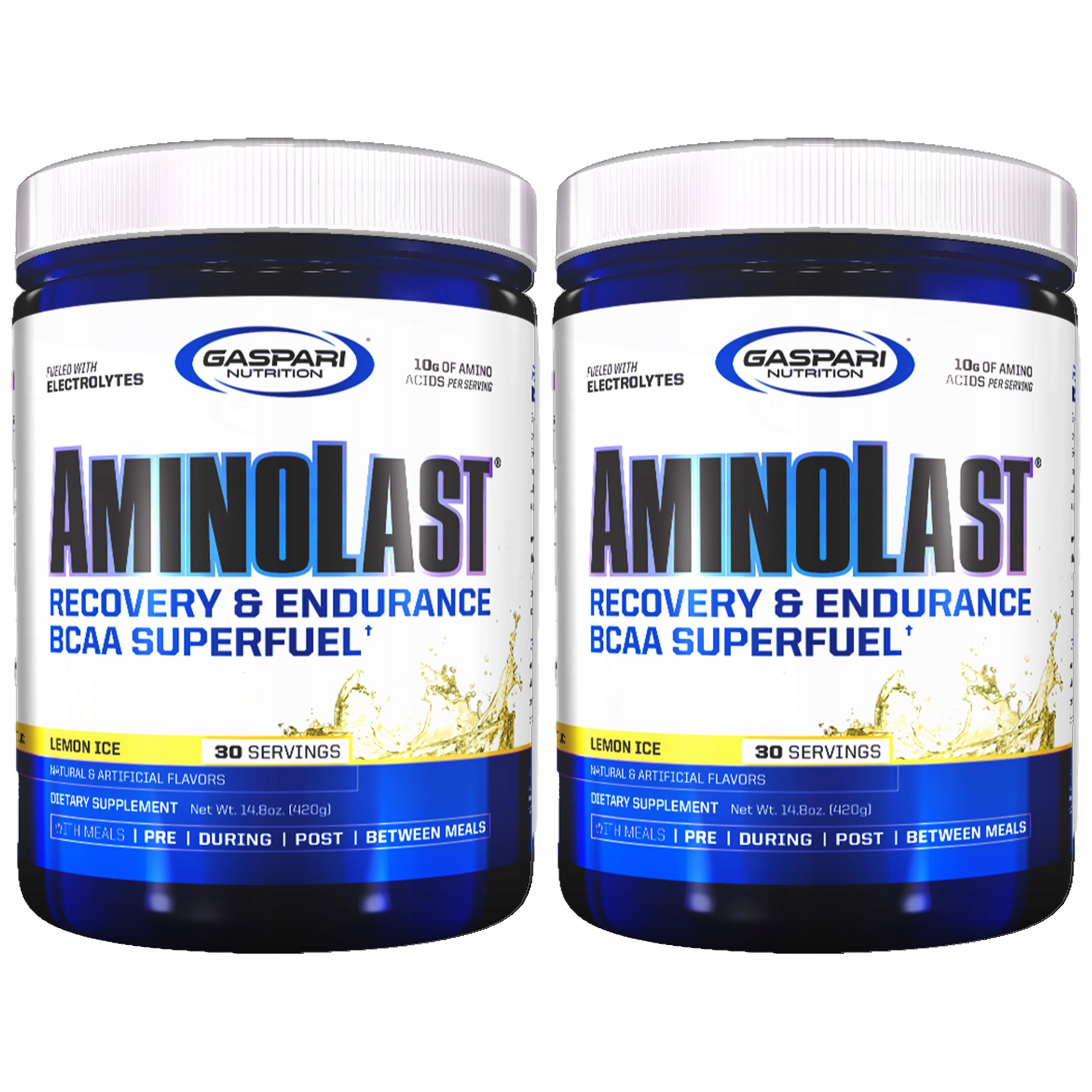 2x Bcaa 2:1:1 Aminokyseliny 420 g Leucin Taurin Gaspari Aminolast citron