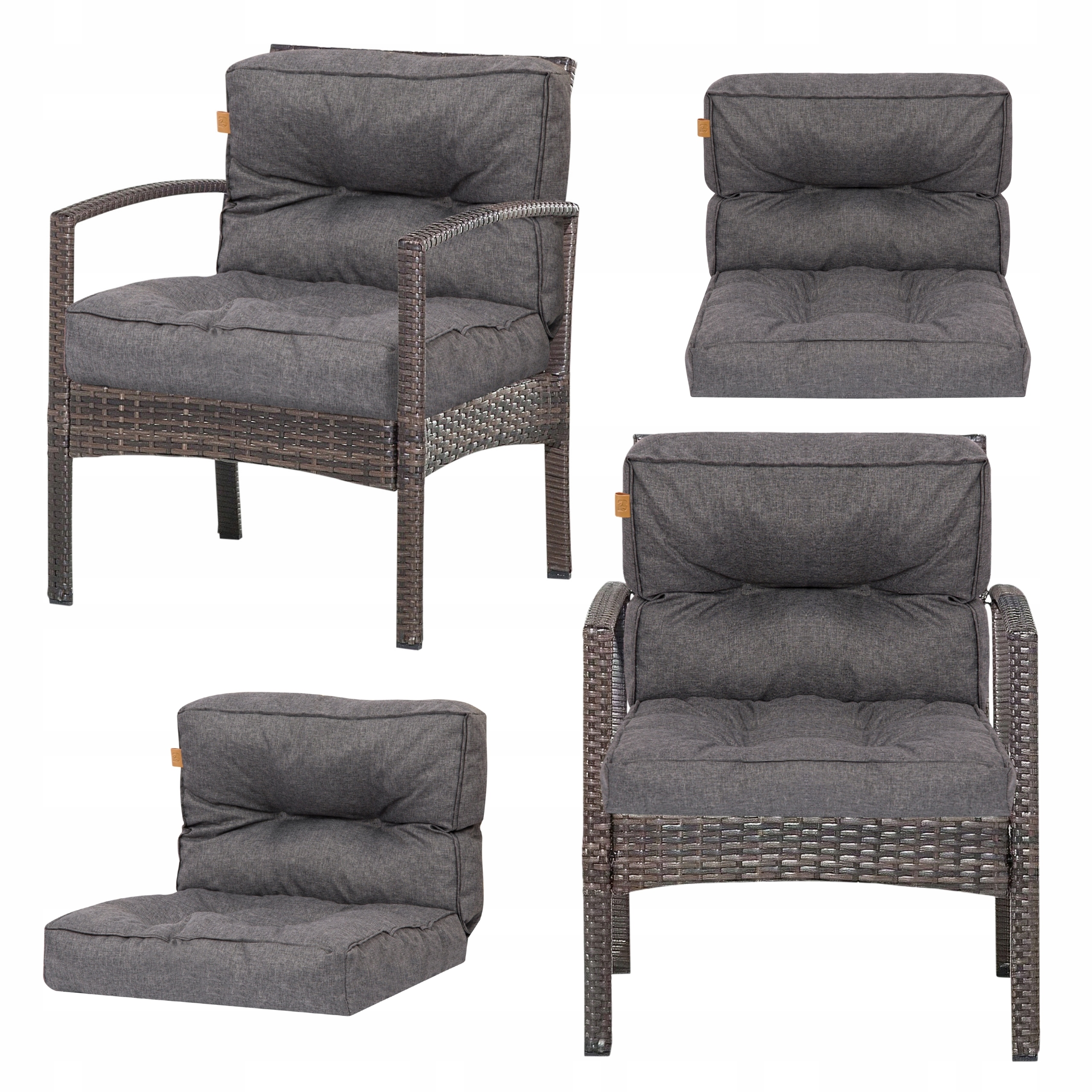 Polštář na židli křeslo zahradní nábytek Ratanový Voděodolný Prošívaný